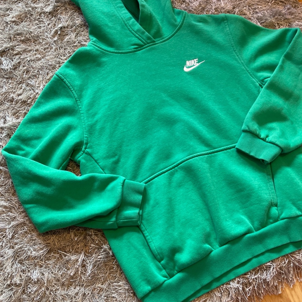 EUC Kids Unisex Nike Green Logo Hoodie / Pullover Size Large - Picture 3 of 7